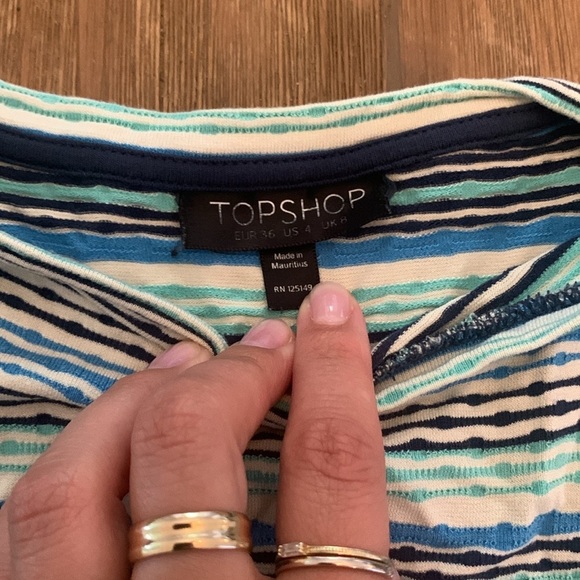 Topshop Blue Teal Body Con Mini Dress Short Sleeved - Picture 3 of 7